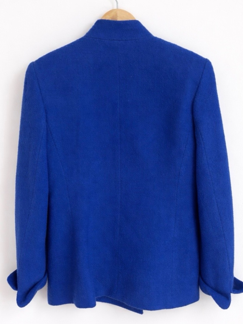 Vintage Christian Dior Blue Wool Double Breasted Military Blazer Jacket Size 6 - Picture 3 of 9